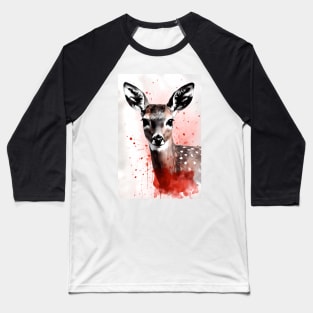 Roe Deer Ink Painting Baseball T-Shirt